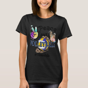 Peace Liebe Volleyball Nonni Life Mama Oma Leopa T-Shirt