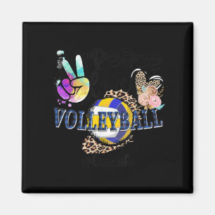 Peace Liebe Volleyball Oma Life Mama Oma Leopard Magnet