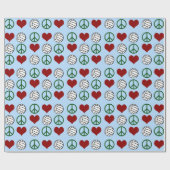 Peace Liebe Volleyball Pattern Geschenkpapier (Flach)