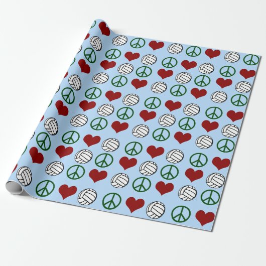 Peace Liebe Volleyball Pattern Geschenkpapier (Ungerollt)