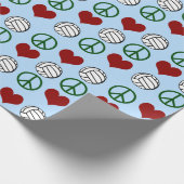 Peace Liebe Volleyball Pattern Geschenkpapier (Ecke)