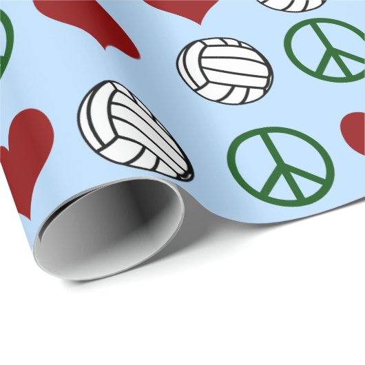 Peace Liebe Volleyball Pattern Geschenkpapier (Rolleneckpunkt)
