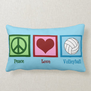 Peace Liebe Volleyball Personalisiert Blue Lendenkissen