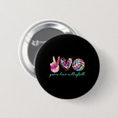 Peace Liebe Volleyball Player Gefärbte Krawatte St Button (Vorne & Hinten)
