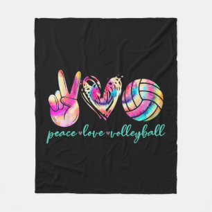 Peace Liebe Volleyball Player Gefärbte Krawatte St Fleecedecke