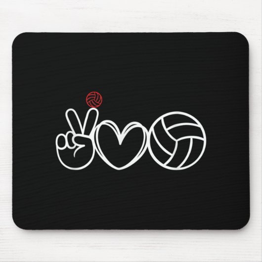 Peace Liebe Volleyball Player Graphic Mousepad (Vorne)