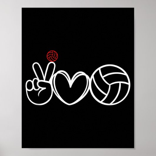 Peace Liebe Volleyball Player Graphic Poster (Vorne)