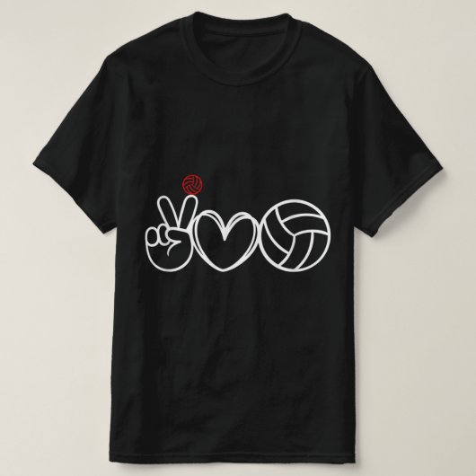 Peace Liebe Volleyball Player Graphic T-Shirt (Design vorne)