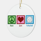 Peace Liebe Volleyball Player Niedlich Weihnachten Keramikornament (Links)