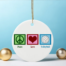 Peace Liebe Volleyball Player Niedlich Weihnachten Keramikornament