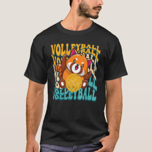 Peace Liebe Volleyball Player Red Panda Women Tee