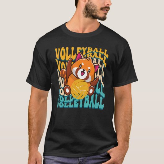 Peace Liebe Volleyball Player Red Panda Women Tee (Vorderseite)