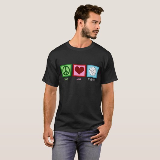 Peace Liebe Volleyball Player Team T-Shirt (Vorne ganz)