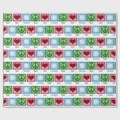 Peace Liebe Volleyball Player Weihnachten Geschenkpapier (Flach)