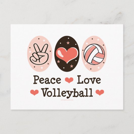 Peace Liebe Volleyball Postcard Postkarte (Vorderseite)