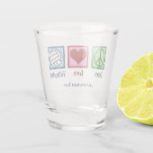 Peace Liebe Volleyball Spieler Personalisierte Man Schnapsglas (Rückseite)