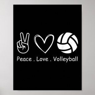 Peace Liebe Volleyball Spielerteam Sport Volleybal Poster