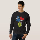 Peace Liebe Volleyball Spielteam Trainer Sette Sweatshirt (Vorne ganz)