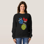 Peace Liebe Volleyball Spielteam Trainer Sette Sweatshirt (Vorne ganz)