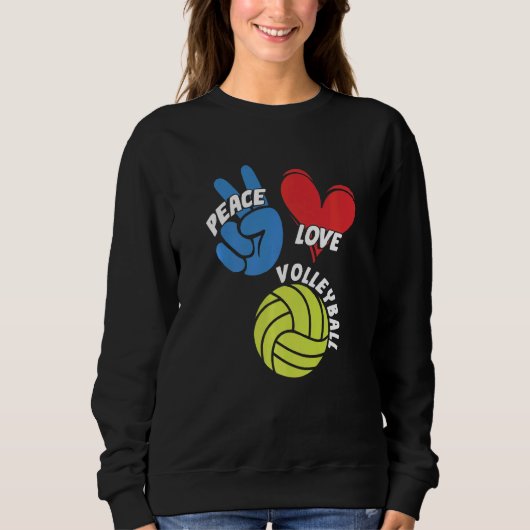 Peace Liebe Volleyball Spielteam Trainer Sette Sweatshirt (Vorderseite)