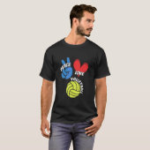 Peace Liebe Volleyball Spielteam Trainer Sette T-Shirt (Vorne ganz)