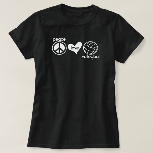 Peace Liebe Volleyball T - Shirt (Design vorne)