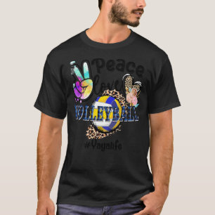 Peace Liebe Volleyball Yaya Life Mama Oma Leopar T-Shirt