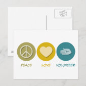 Peace Liebe Volunteer Postkarte (Vorne/Hinten)