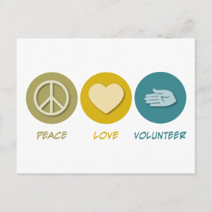Peace Liebe Volunteer Postkarte