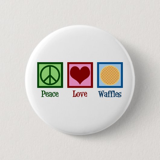 Peace Liebe Waffles Button (Vorderseite)