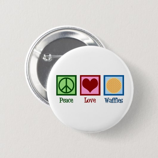 Peace Liebe Waffles Button (Vorne & Hinten)