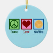 Peace Liebe Waffles Keramik Ornament (Vorne)