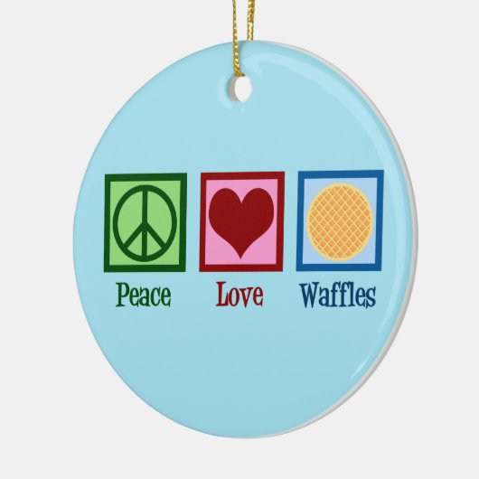 Peace Liebe Waffles Keramik Ornament (Links)