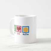 Peace Liebe Waffles Niedliche Kinder Kaffeetasse (Vorderseite Links)