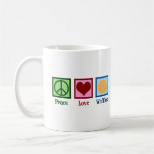 Peace Liebe Waffles Niedliche Kinder Kaffeetasse