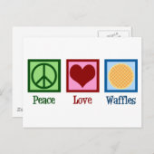 Peace Liebe Waffles Postkarte (Vorne/Hinten)