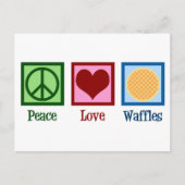 Peace Liebe Waffles Postkarte (Vorderseite)