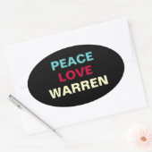Peace Liebe WARREN Oval Aufkleber (Umschlag)