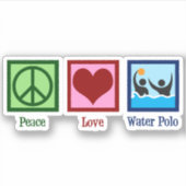 Peace Liebe Water Polo Aufkleber (Vorderseite)