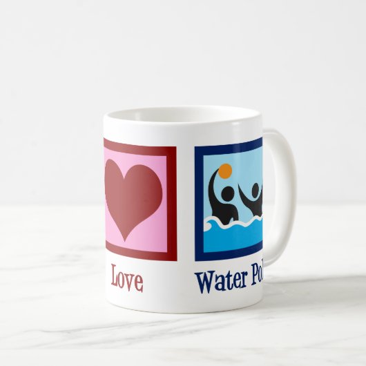 Peace Liebe Water Polo Kaffeetasse (VorderseiteRechts)