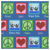 Peace Liebe Water Polo Team Blue Stoff (Nahaufnahme)