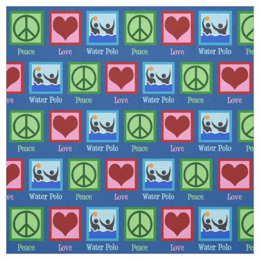 Peace Liebe Water Polo Team Blue Stoff (Muster)