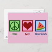 Peace Liebe Watermelon Postkarte (Vorne/Hinten)
