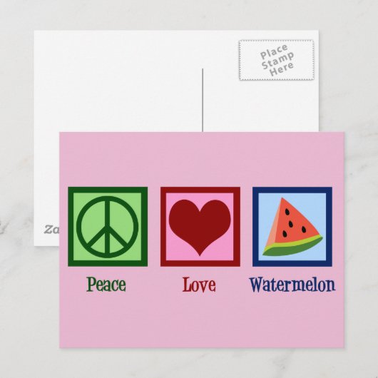 Peace Liebe Watermelon Postkarte (Vorne/Hinten)