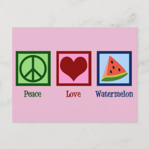 Peace Liebe Watermelon Postkarte