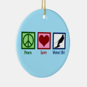 Peace Liebe Waterskiego Wasserski Keramik Ornament (Rechts)