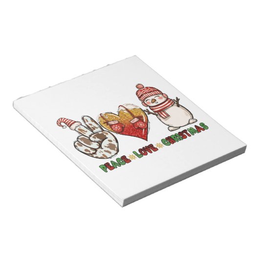 Peace Liebe Weihnachten Weihnachten Weihnachten Notizblock (angewinkelt)