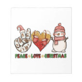 Peace Liebe Weihnachten Weihnachten Weihnachten Notizblock (Vorderseite)