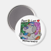 Peace Liebe Weimaraner Magnet (Vorderseite/Rückseite)