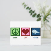 Peace Liebe Whales Postkarte (Stehend Vorderseite)